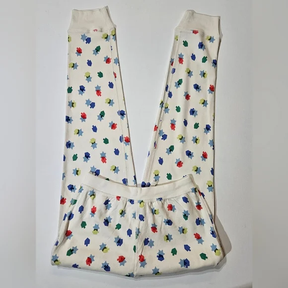 Hannah Anderson Holiday Jogger Pants Womens XS White Dradel Star Of David Print - Picture 4 of 8